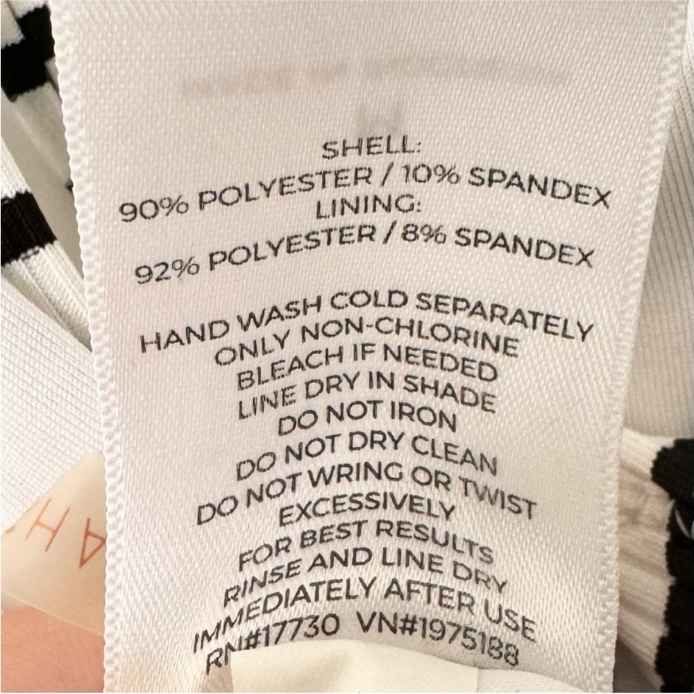 Shade & Shore Striped One Piece Swimsuit L Black White Slimming High Cut - Picture 5 of 5